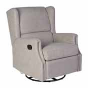 Omma Swivel Glider Rocker Recliner Chair, Manual 360 Degree Swivel Wingback Recliner Perfect for Living Room, Bedroom, or Nursery in Light Gray, CY-RAC-537-LTGRY-GG