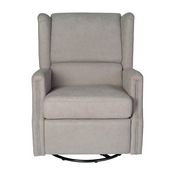 Omma Swivel Glider Rocker Recliner Chair, Manual 360 Degree Swivel Wingback Recliner Perfect for Living Room, Bedroom, or Nursery in Light Gray, CY-RAC-537-LTGRY-GG