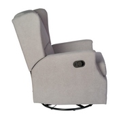 Omma Swivel Glider Rocker Recliner Chair, Manual 360 Degree Swivel Wingback Recliner Perfect for Living Room, Bedroom, or Nursery in Light Gray, CY-RAC-537-LTGRY-GG