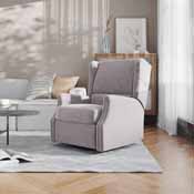 Omma Swivel Glider Rocker Recliner Chair, Manual 360 Degree Swivel Wingback Recliner Perfect for Living Room, Bedroom, or Nursery in Light Gray, CY-RAC-537-LTGRY-GG