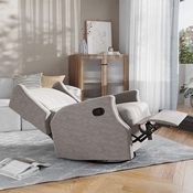 Omma Swivel Glider Rocker Recliner Chair, Manual 360 Degree Swivel Wingback Recliner Perfect for Living Room, Bedroom, or Nursery in Light Gray, CY-RAC-537-LTGRY-GG