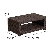 4 Piece Outdoor Faux Rattan Chair, Sofa and Table Set in Chocolate Brown, DAD-SF-113R-CBN-GG