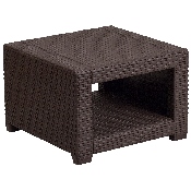 Chocolate Brown Faux Rattan End Table, DAD-SF1-S-GG