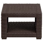 Chocolate Brown Faux Rattan End Table, DAD-SF1-S-GG