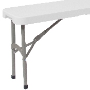 11''W x 72"L Bi-Fold Granite White Folding Bench with Carrying Handle, DAD-YCD-183Z-2-GG