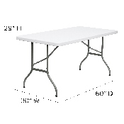 5-Foot Granite White Plastic Folding Table, DAD-YCZ-152-GG, DAD-YCZ-152-GG
