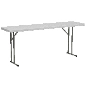 6-Foot Granite White Plastic Folding Training Table, DAD-YCZ-180-GW-GG, DAD-YCZ-180-GW-GG