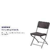 HERCULES Series Brown Rattan Plastic Folding Chair with Gray Frame, DAD-YCZ-61-GG