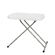26 Inch Granite White Indoor/Outdoor Plastic Folding Table, Adjustable Height Commercial Grade Side Table, Laptop Table, TV Tray, DAD-YCZ-66X-GW-GG