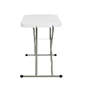 26 Inch Granite White Indoor/Outdoor Plastic Folding Table, Adjustable Height Commercial Grade Side Table, Laptop Table, TV Tray, DAD-YCZ-66X-GW-GG