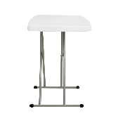 30 Inch Granite White Indoor/Outdoor Plastic Folding Table, Adjustable Height Commercial Grade Side Table, Laptop Table, TV Tray, DAD-YCZ-76X-GW-GG