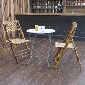 2-Foot Round Granite White Plastic Folding Table, DAD-YCZ-80R-1-SM-GW-GG