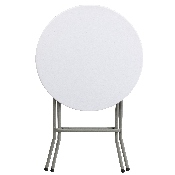 2-Foot Round Granite White Plastic Folding Table, DAD-YCZ-80R-1-SM-GW-GG
