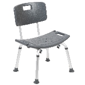 HERCULES Series Tool-Free and Quick Assembly, 300 Lb. Capacity, Adjustable Gray Bath & Shower Chair with Back