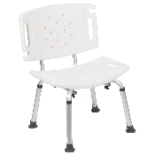 HERCULES Series Tool-Free and Quick Assembly, 300 Lb. Capacity, Adjustable White Bath & Shower Chair with Extra Large Back