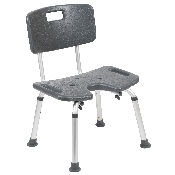 HERCULES Series Tool-Free and Quick Assembly, 300 Lb. Capacity, Adjustable Gray Bath & Shower Chair with U-Shaped Cutout