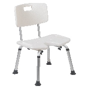 HERCULES Series Tool-Free and Quick Assembly, 300 Lb. Capacity, Adjustable White Bath & Shower Chair with U-Shaped Cutout