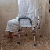 HERCULES Series 300 Lb. Capacity Adjustable Gray Bath & Shower Chair with Quick Release Back & Arms, DC-HY3523L-GRY-GG
