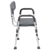 HERCULES Series 300 Lb. Capacity Adjustable Gray Bath & Shower Chair with Quick Release Back & Arms, DC-HY3523L-GRY-GG