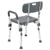 HERCULES Series 300 Lb. Capacity Adjustable Gray Bath & Shower Chair with Quick Release Back & Arms, DC-HY3523L-GRY-GG