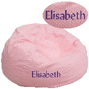 Personalized Oversized Light Pink Dot Bean Bag Chair for Kids and Adults, DG-BEAN-LARGE-DOT-PK-TXTEMB-GG