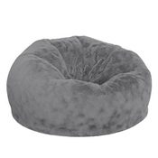 Duncan Oversized Gray Furry Refillable Bean Bag Chair for All Ages, DG-BEAN-LARGE-FUR-GY-GG