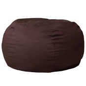 Oversized Solid Brown Bean Bag Chair for Kids and Adults, DG-BEAN-LARGE-SOLID-BRN-GG