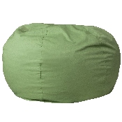 Oversized Solid Green Bean Bag Chair for Kids and Adults, DG-BEAN-LARGE-SOLID-GRN-GG