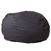 Oversized Solid Gray Bean Bag Chair for Kids and Adults, DG-BEAN-LARGE-SOLID-GY-GG