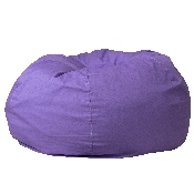 Oversized Solid Purple Bean Bag Chair for Kids and Adults, DG-BEAN-LARGE-SOLID-PUR-GG