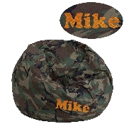 Personalized Small Camouflage Bean Bag Chair for Kids and Teens, DG-BEAN-SMALL-CAMO-TXTEMB-GG
