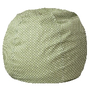 Small Green Dot Bean Bag Chair for Kids and Teens, DG-BEAN-SMALL-DOT-GRN-GG