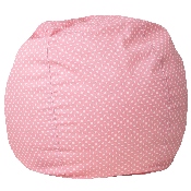 Small Light Pink Dot Bean Bag Chair for Kids and Teens, DG-BEAN-SMALL-DOT-PK-GG