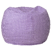 Small Lavender Dot Bean Bag Chair for Kids and Teens, DG-BEAN-SMALL-DOT-PUR-GG