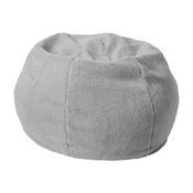 Dillon Small Gray Faux Sherpa Refillable Bean Bag Chair for Kids and Teens, DG-BEAN-SMALL-SHERPA-GY-GG