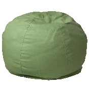 Small Solid Green Bean Bag Chair for Kids and Teens, DG-BEAN-SMALL-SOLID-GRN-GG