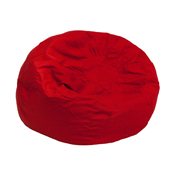 Personalized Small Solid Red Bean Bag Chair for Kids and Teens, DG-BEAN-SMALL-SOLID-RED-TXTEMB-GG