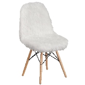Shaggy Dog White Accent Chair, DL-10-GG