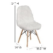 Shaggy Dog White Accent Chair, DL-10-GG