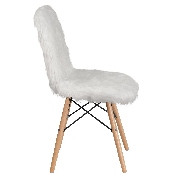 Shaggy Dog White Accent Chair, DL-10-GG