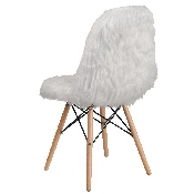 Shaggy Dog White Accent Chair, DL-10-GG