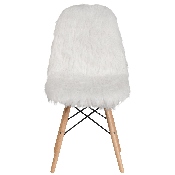 Shaggy Dog White Accent Chair, DL-10-GG