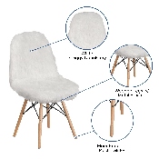 Shaggy Dog White Accent Chair, DL-10-GG