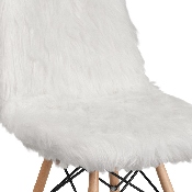 Shaggy Dog White Accent Chair, DL-10-GG