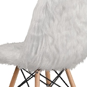 Shaggy Dog White Accent Chair, DL-10-GG