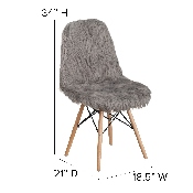 Shaggy Dog Charcoal Gray Accent Chair, DL-16-GG