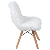 Kids Shaggy Dog White Accent Chair, DL-DA2018-1-W-GG
