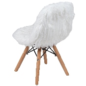 Kids Shaggy Dog White Accent Chair, DL-DA2018-1-W-GG