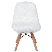 Kids Shaggy Dog White Accent Chair, DL-DA2018-1-W-GG