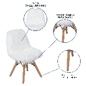 Kids Shaggy Dog White Accent Chair, DL-DA2018-1-W-GG